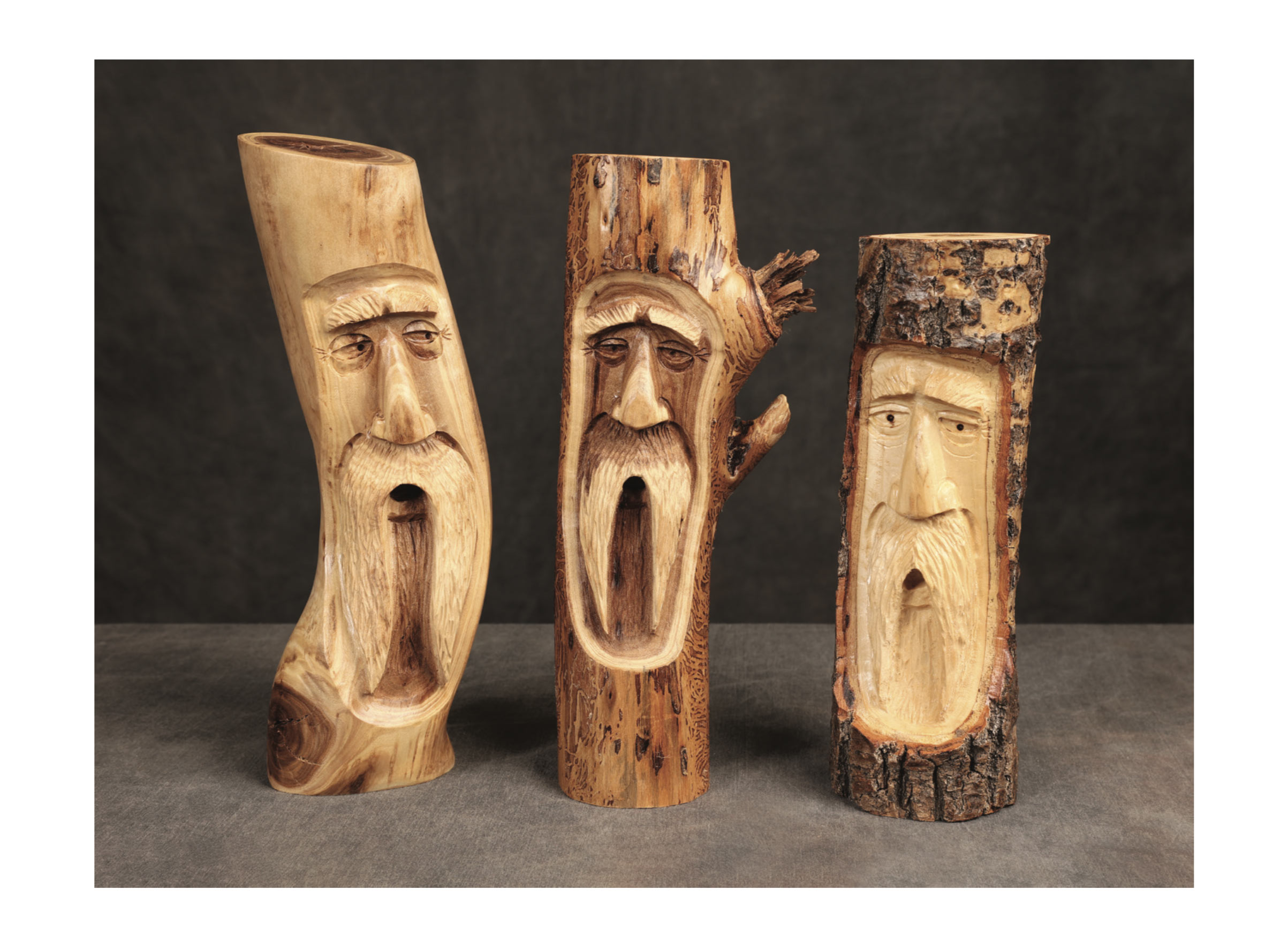 Wood Spirit Carvings by Douglas Schaapveld